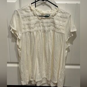 Ella Moss Cream Blouse with Lace Details - NWT
